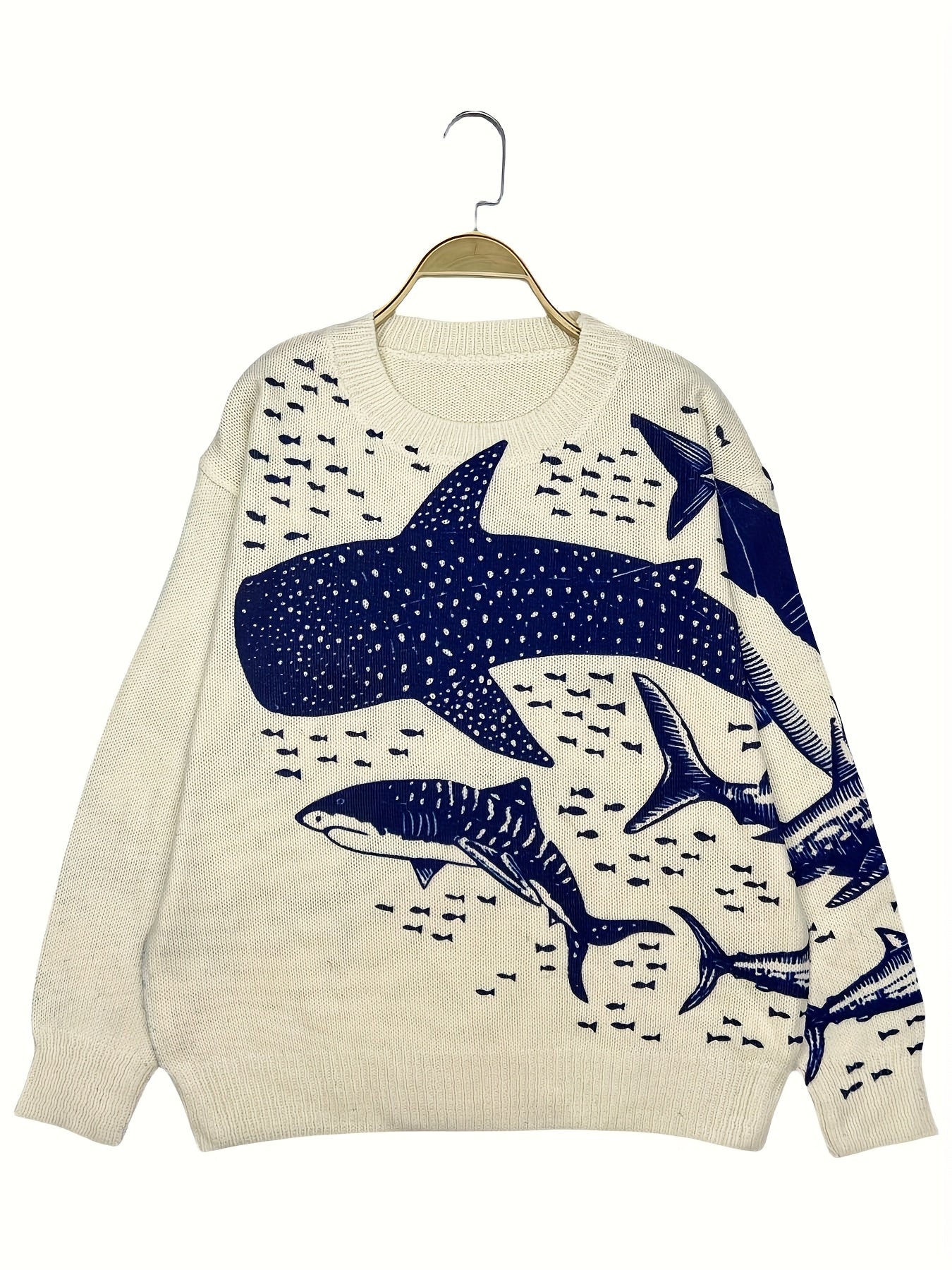 Marine Life Whale Shark Oversized Knit Sweater