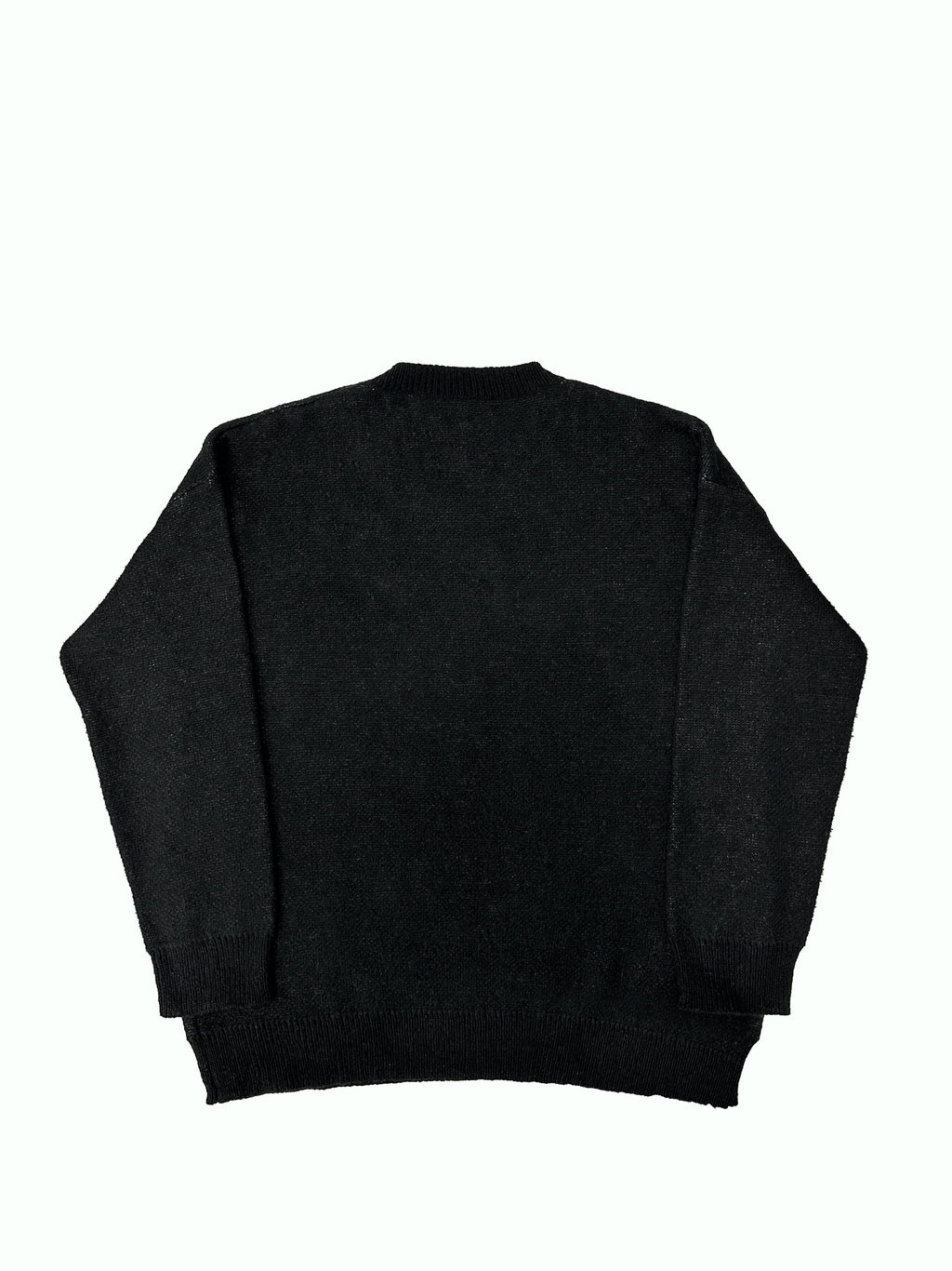 Black Abstract Face Graphic Oversized Knit Sweater