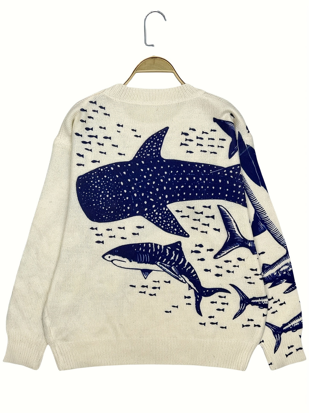 Marine Life Whale Shark Oversized Knit Sweater
