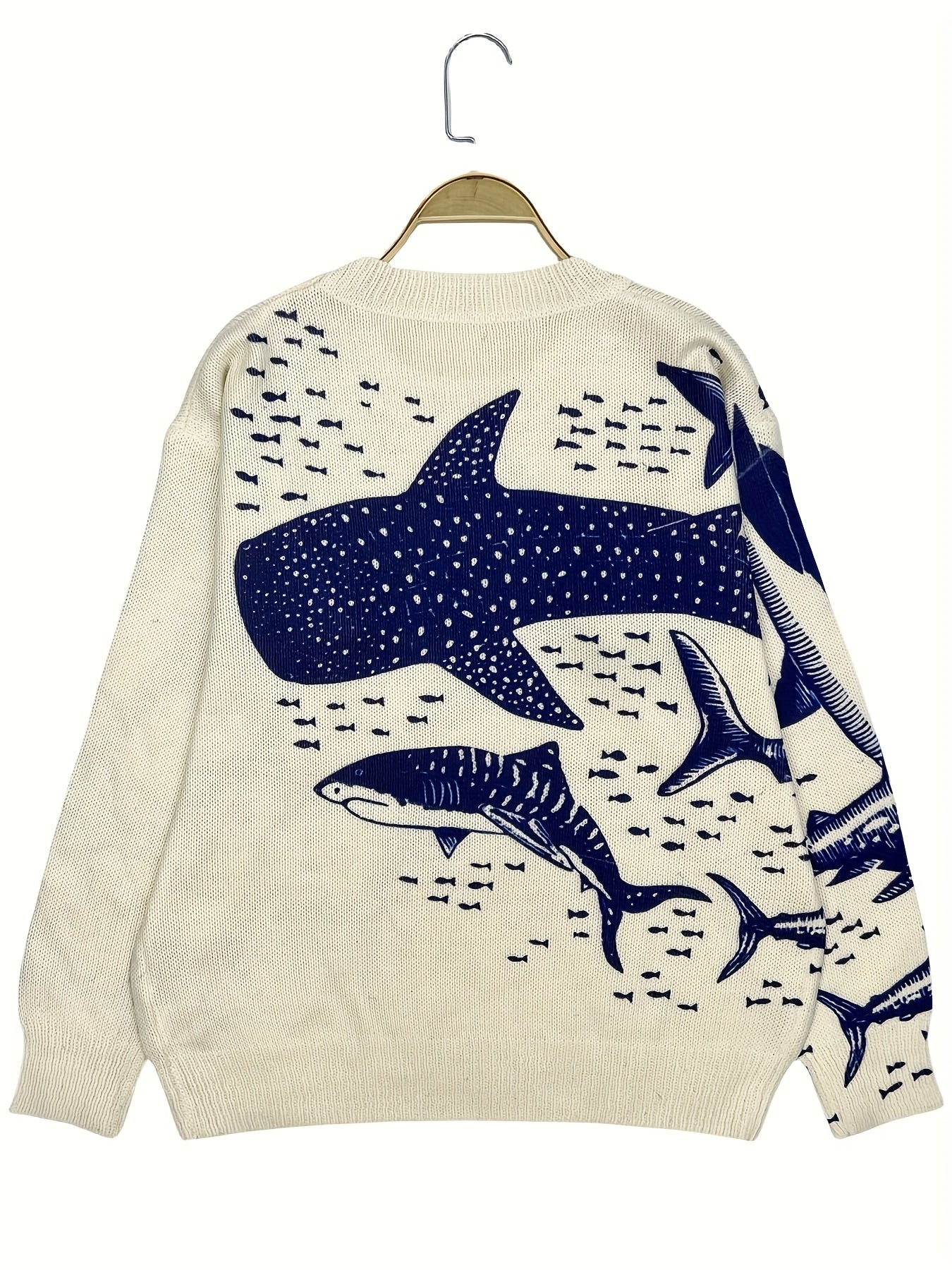 Marine Life Whale Shark Oversized Knit Sweater