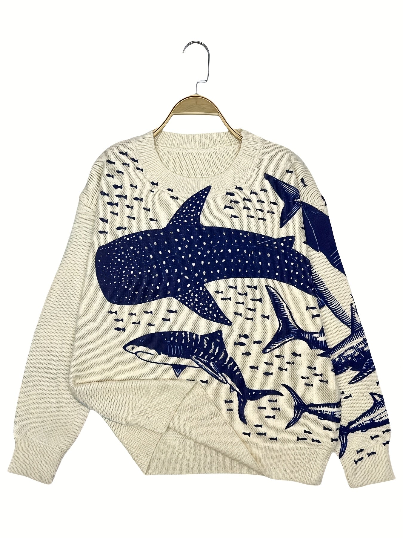 Marine Life Whale Shark Oversized Knit Sweater