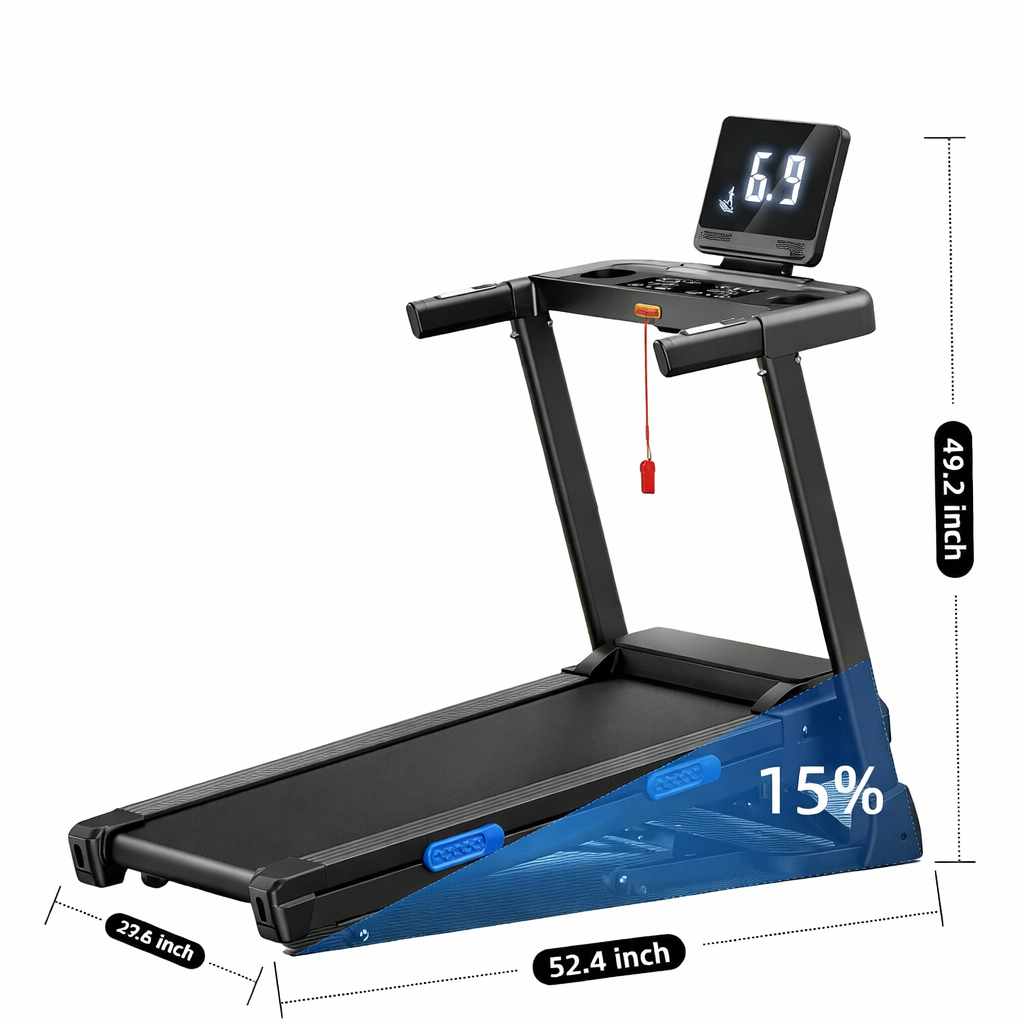 Foldable Treadmill with 15% Auto Incline