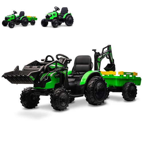24V Electric Tractor with Trailer & Loader & Digger