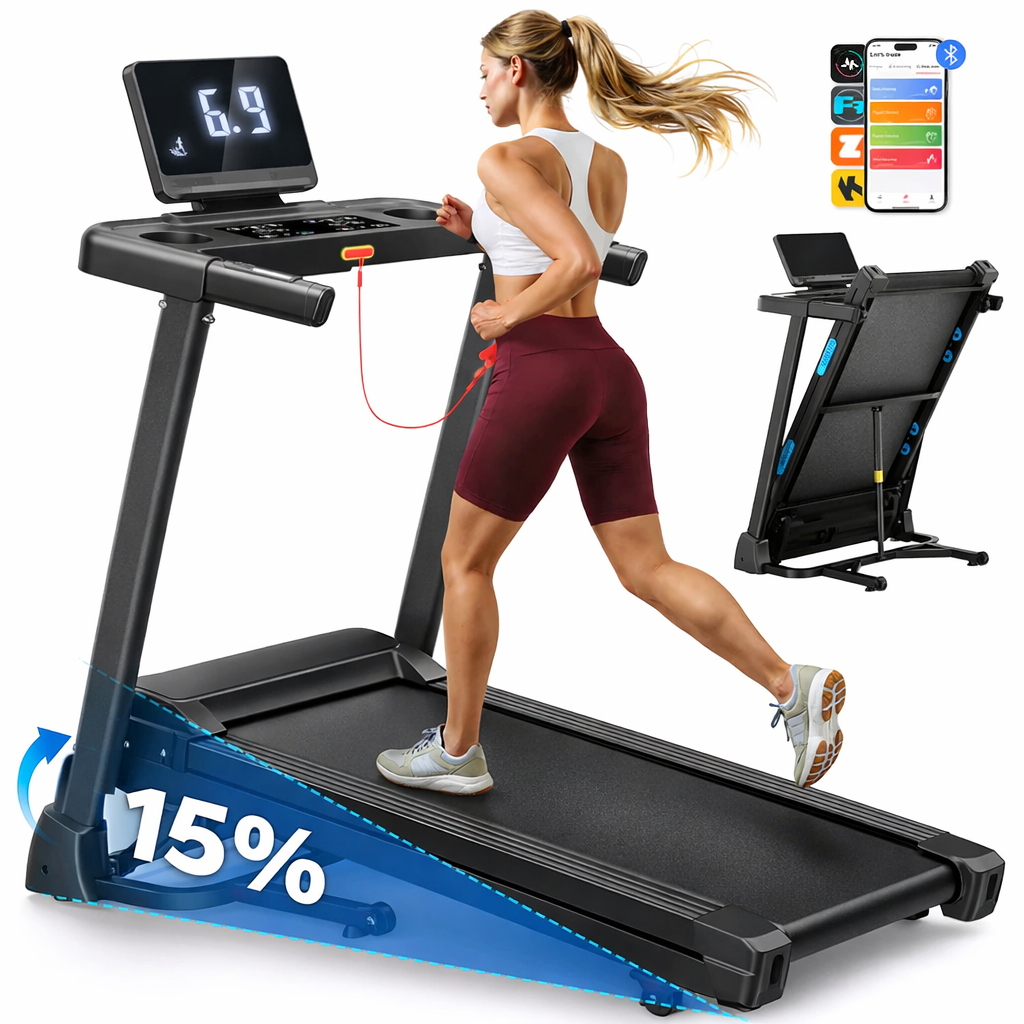 Foldable Treadmill with 15% Auto Incline