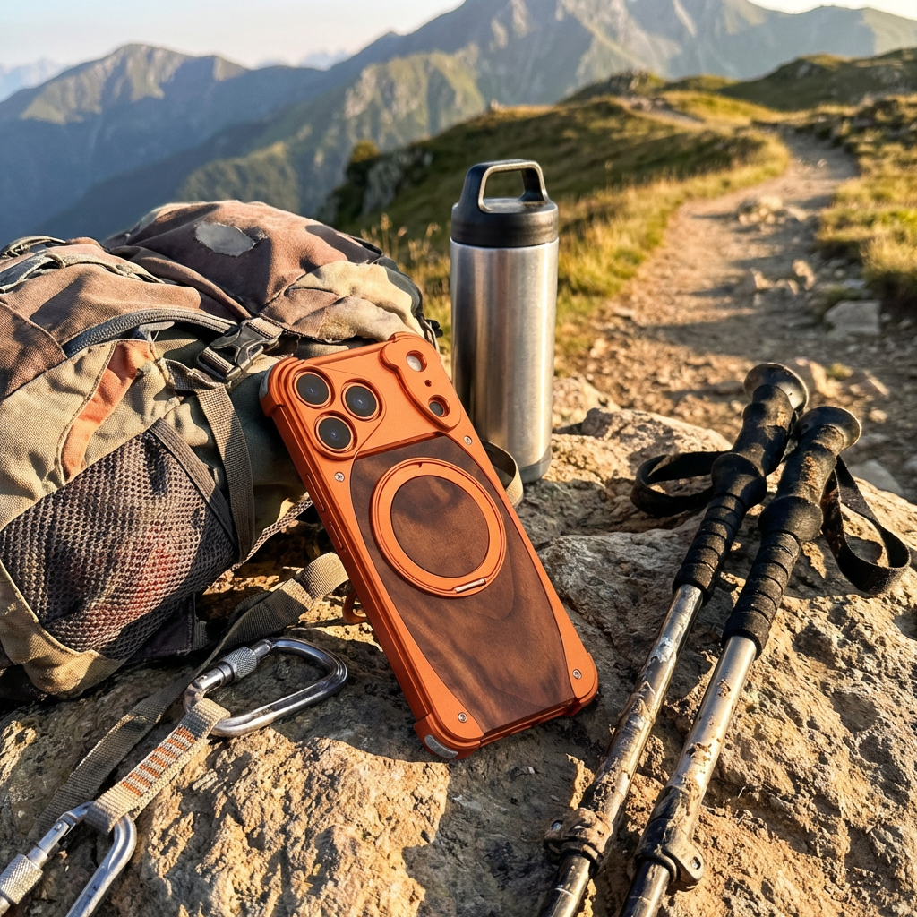 Wood Aluminum Metal Magnetic Case