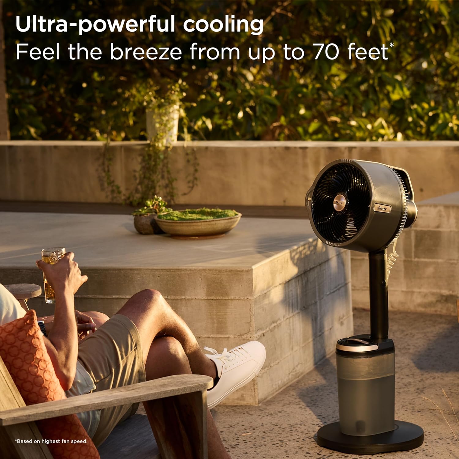 Mist Fan — Indoor & Outdoor, Integrated Misting, Pedestal to Tabletop, Corded or Cordless, Up to 24-Hr Battery, Oscillating, Charcoal Grey