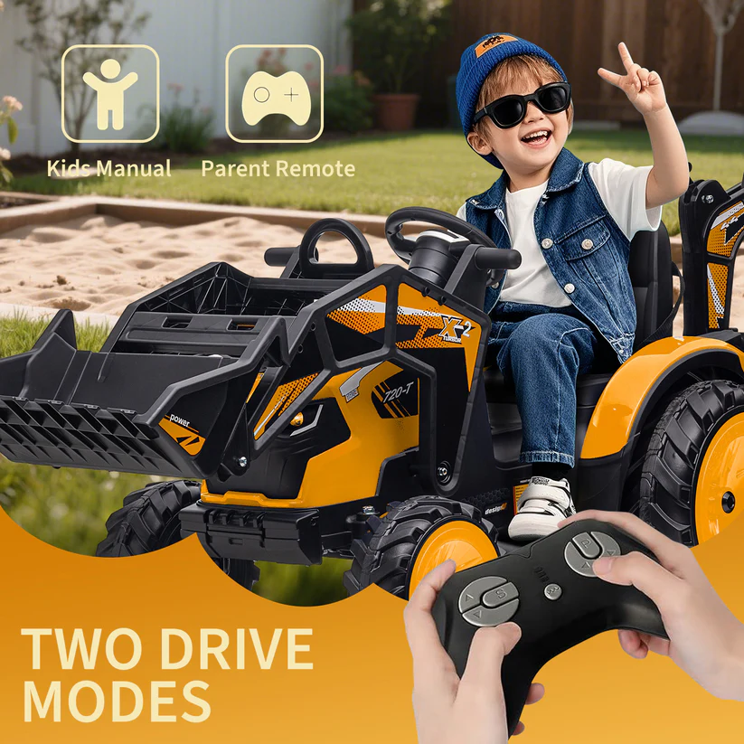 24V Electric Tractor with Trailer & Loader & Digger