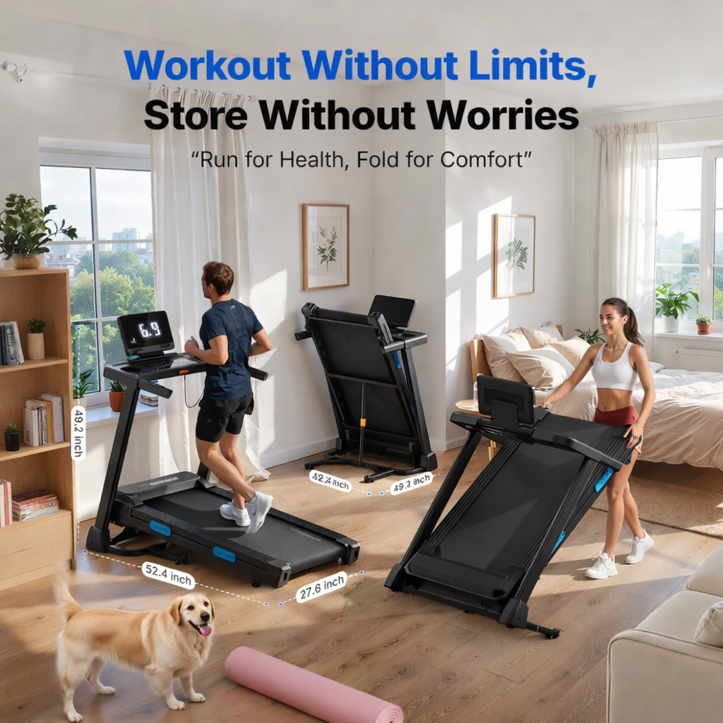 Foldable Treadmill with 15% Auto Incline