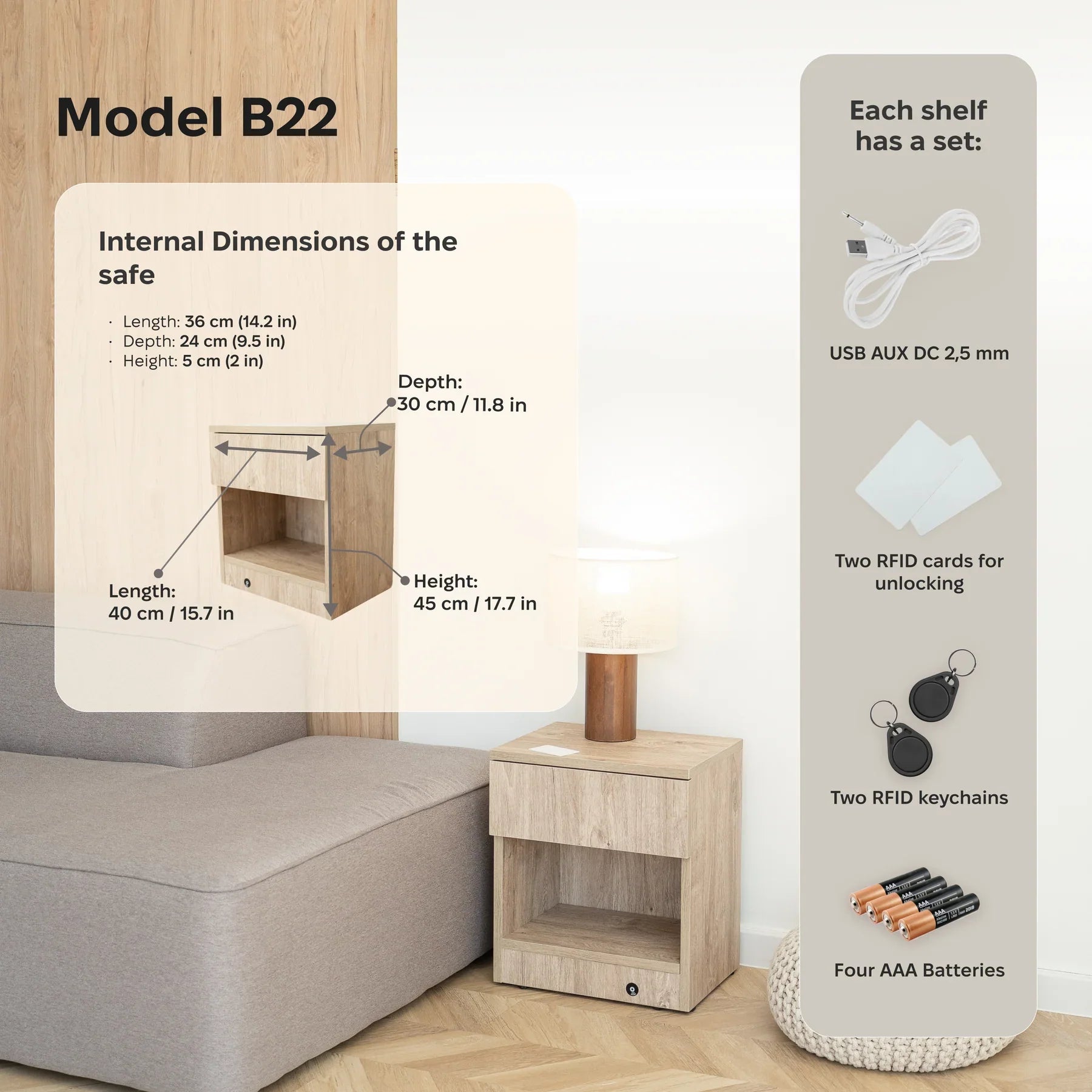 Safe Nightstand | Hidden Security Storage