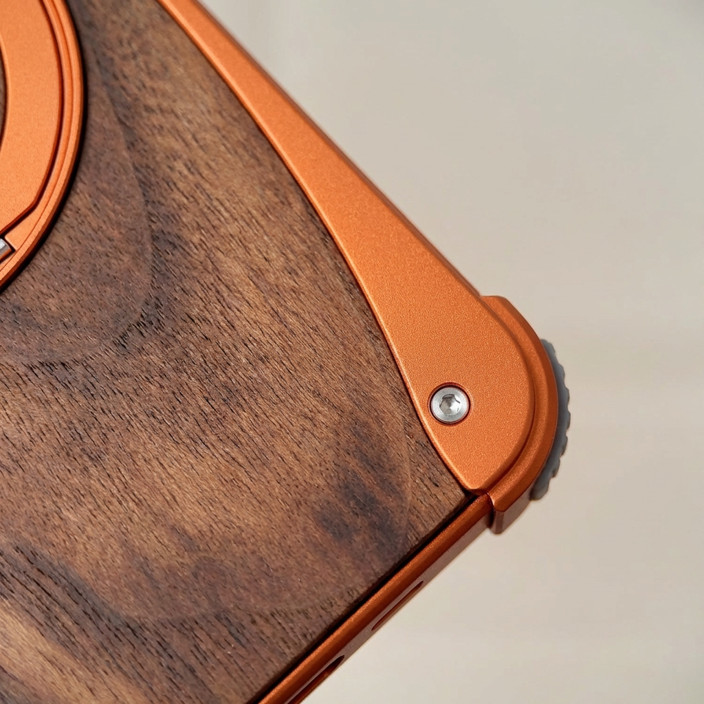 Wood Aluminum Metal Magnetic Case
