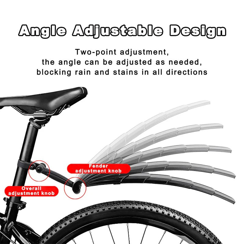 Universal Retractable Bike Mudguard Set – Front & Rear Adjustable Fenders for MTB & Road Bikes – Quick Release & Durable Engineering Plastic
